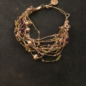 Multi strand beaded designer bracelet,faux gems